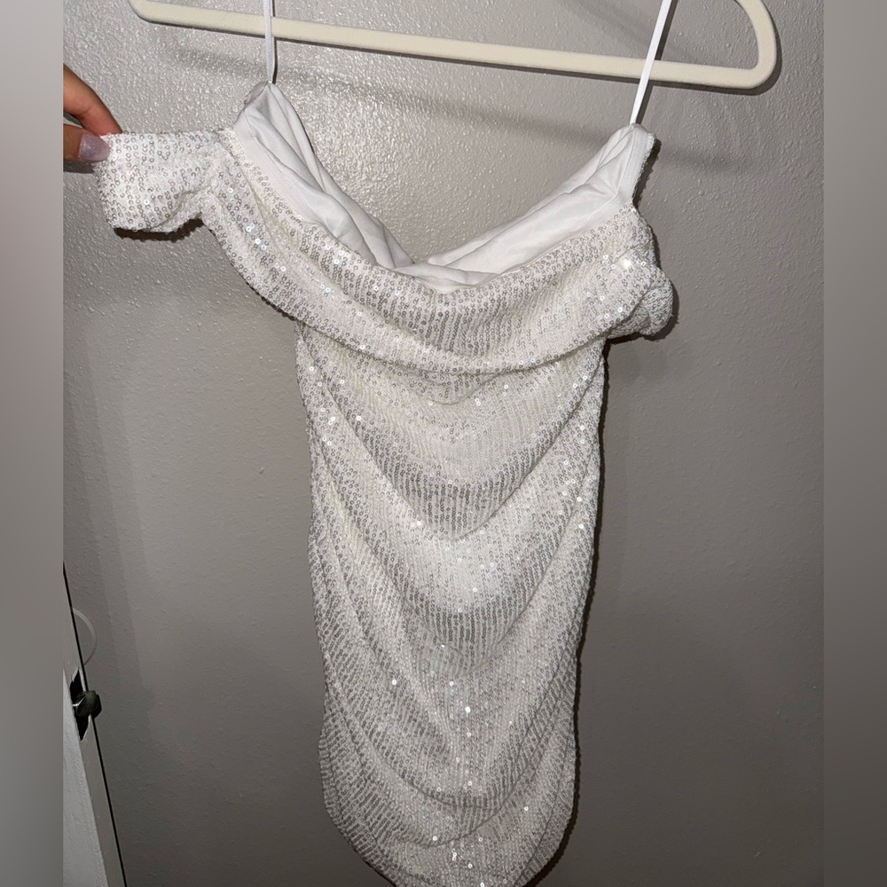 Peppermayo Luana Sequin Mini Dress - White - Picture 5 of 5